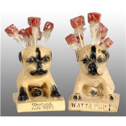 Lot of 2: Morses Pure Pops Pug Dog Displays.
