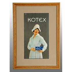 Framed Kotex Sign Featuring Nurse.