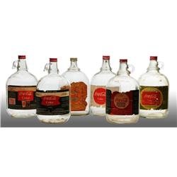 Lot of 6: Coca-Cola 1-Gallon Syrup Jugs.