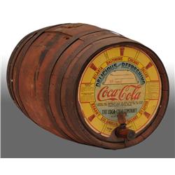 Wooden Coca-Cola Small Keg with 10-Gallon Label.