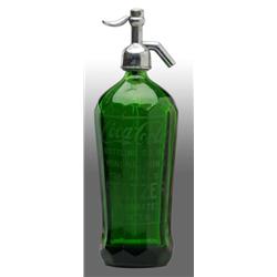 Early Coca-Cola Green Fluted Seltzer Bottle.