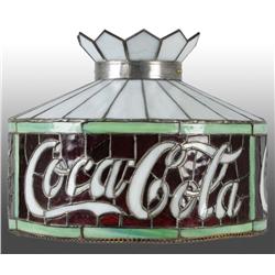 Leaded Glass Coca-Cola Shade with Chain Edge.