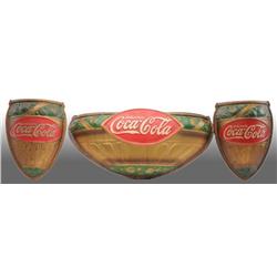 Embossed Fiberboard Coca-Cola Wall Sconce Set.