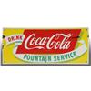 Image 1 : Porcelain Coca-Cola Fountain Service Ribbon Sign.