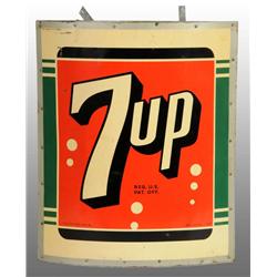 Tin & Wooden 7-Up Corner Sign.