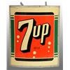 Image 1 : Tin & Wooden 7-Up Corner Sign.