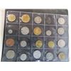 Image 2 : Binder with (3) pages of coins - variety, NHL, Souvenir, foreign,