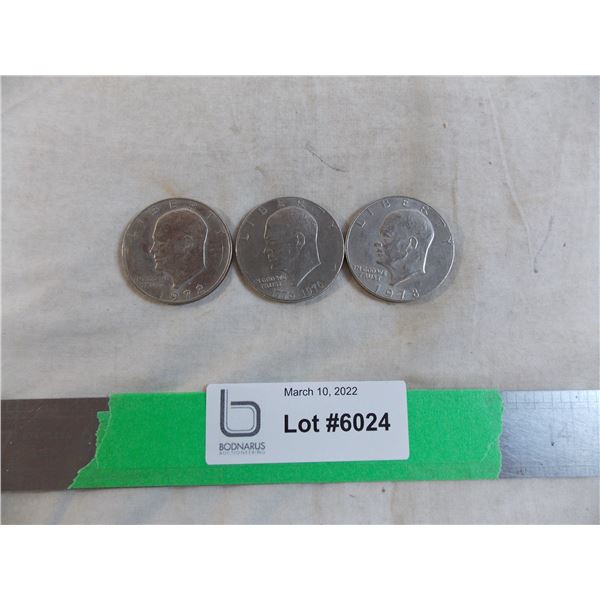 1972,76,78 US Dollar Coins