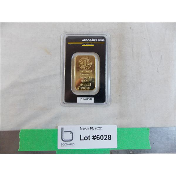 Argor-Heraeus Switzerland 1oz "gold" bar - cannot guarantee authenticity