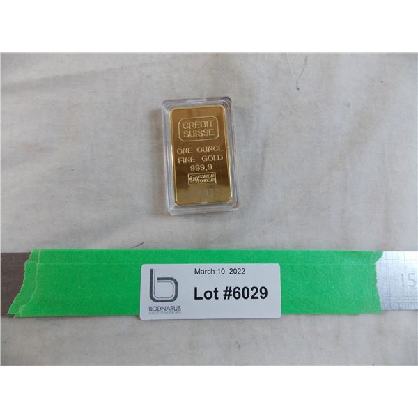 Credit Suisse 1oz "gold" bar - cannot guarantee authenticity