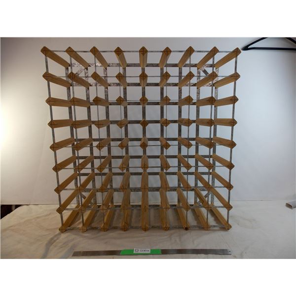 *Wooden/metal wine rack - holds 64 bottles - 32x32