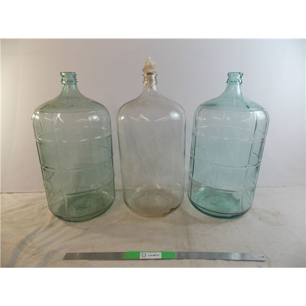 *(3) Glass 5 gallon jugs