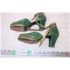 Image 3 : Antique Green+Gold High Heel Shoes Size?