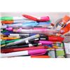 Image 3 : Plastic container with various pens,pencils,glue,tape