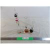 Galileo thermometer + 2 glass vases