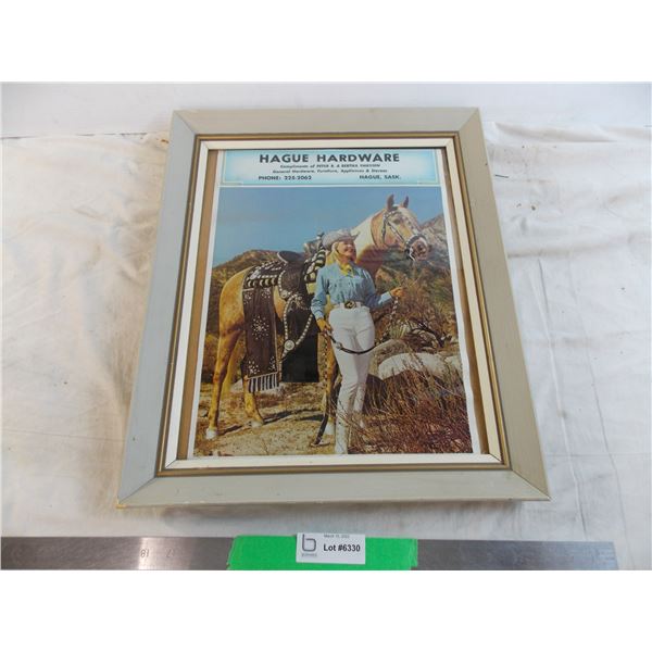 Hague Hardware store advertisement in frame - 16x20