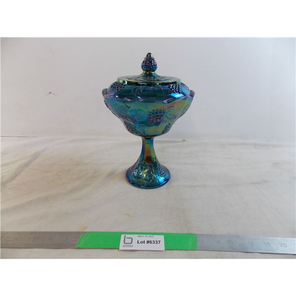 Glass candy dish - carnival glass?