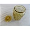 Image 3 : Vintage yellow glass cookie jar with lid