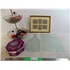 fruit basket, glass cutting boards + misc household