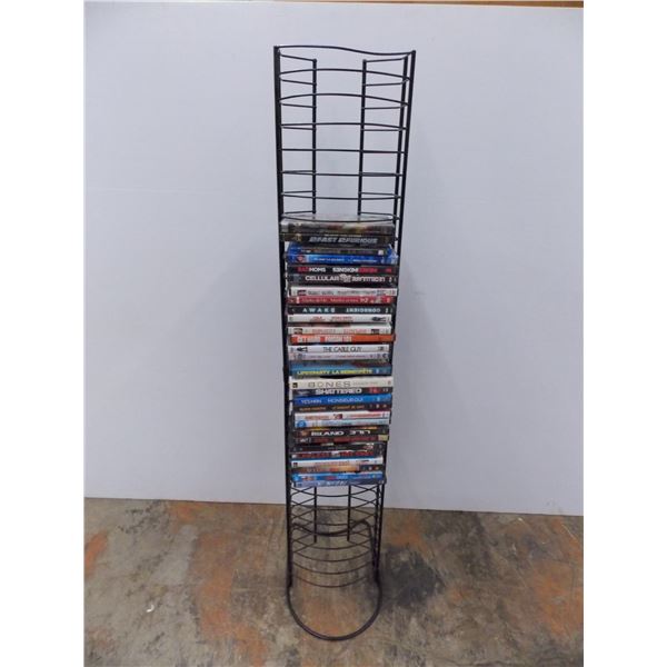 *Movie rack with ~30 movies - Bodnarus Auctioneering