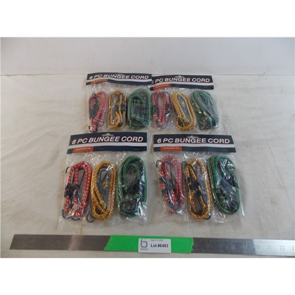 4 packs of 6 bungee cords