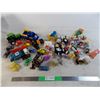 toy cars + small plush toys