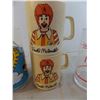 Image 4 : (4) Glass Birdie cups + (5) plastic mcdonalds cups