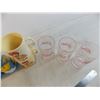 Image 5 : (4) Glass Birdie cups + (5) plastic mcdonalds cups