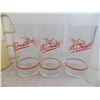 Image 6 : (4) Glass Birdie cups + (5) plastic mcdonalds cups