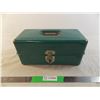 Image 1 : Liberty Metal Fishing Tackle box - good condition! - ruler printed on top of box