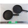 Image 1 : (2) Cast Iron frying pans - 7" diameter (shallow) - skookie mini skillet