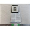 Image 1 : Painted wood slab in frame - 6.5" x5.5" frame