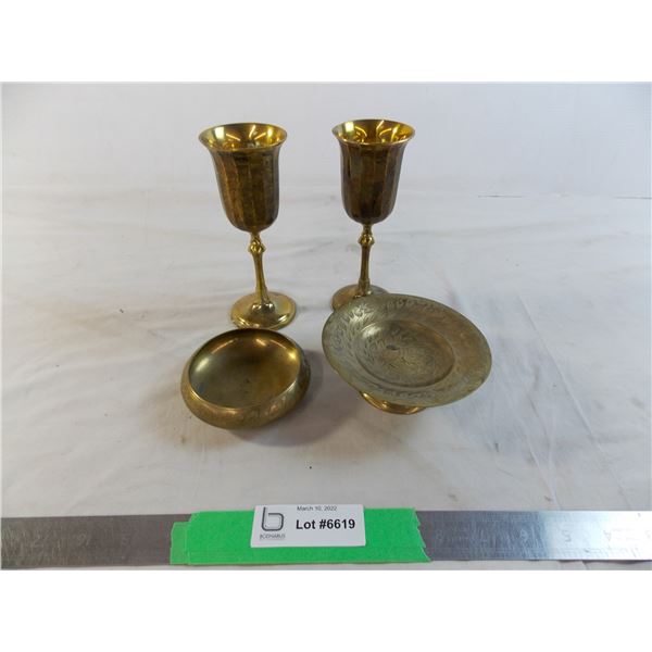 Brass goblets + small trays