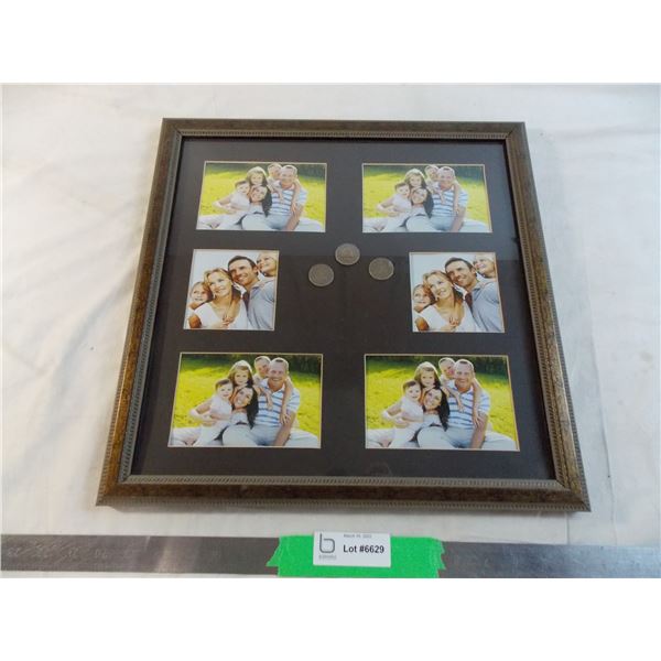 Picture Frame with 3 coins in center - 17x17