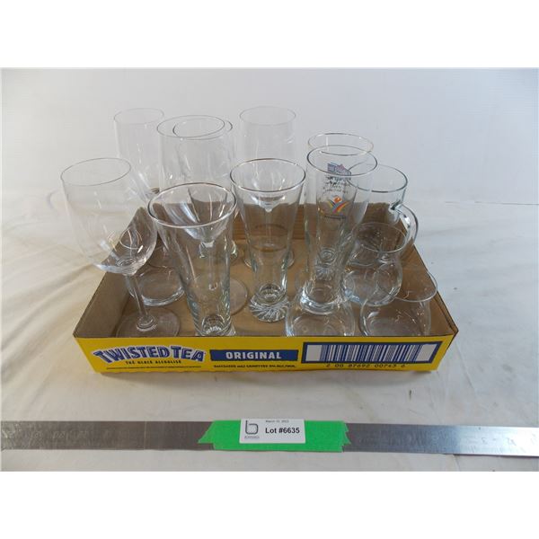 Various drinking glasses