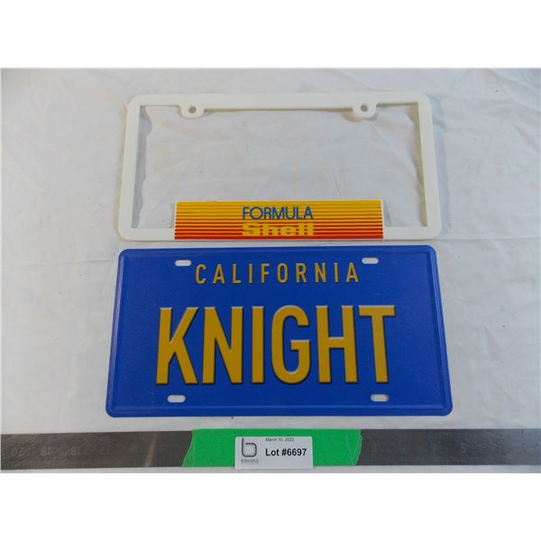 Knight Rider license plate with Shell plate holder