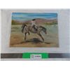 Image 1 : Wild Horse Riding painting on canvas - by Sophie Rugland - 12" x 9"