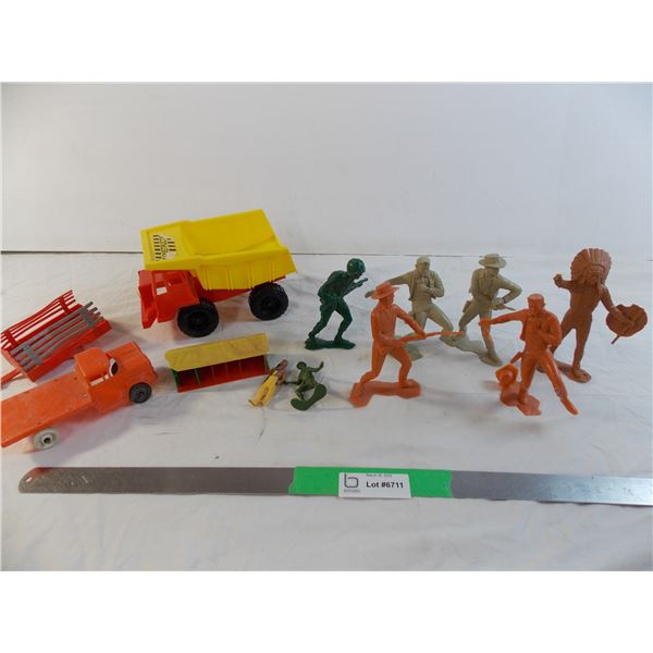 Vintage plastic toys - jumbo toy cowboys