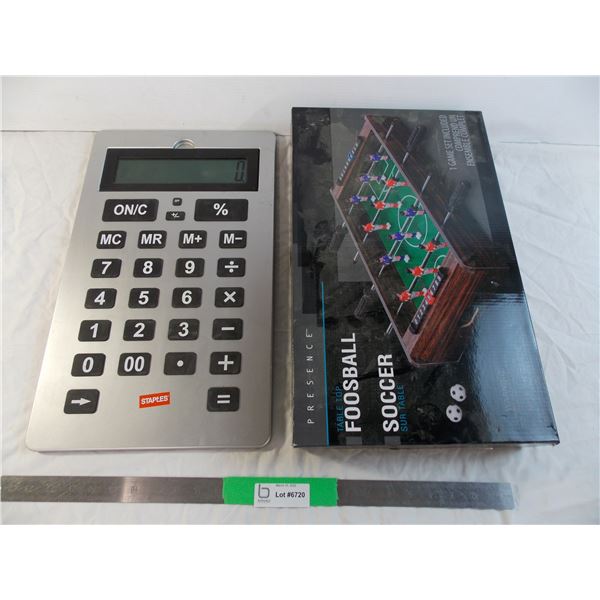 Giant Staples Calculator - wall hanging + Foosball Soccer table (open box)