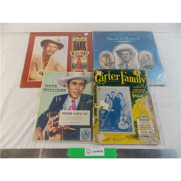 Hank Williams records + Carter family song book