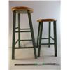 Image 1 : *vintage wooden stools - 30" tall + 24" tall