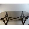 Image 2 : *glass table on vintage metal frame - 45" wide, 21" deep, 16" tall