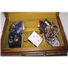 Image 2 : Wooden Jewelry Box with costume jewelry