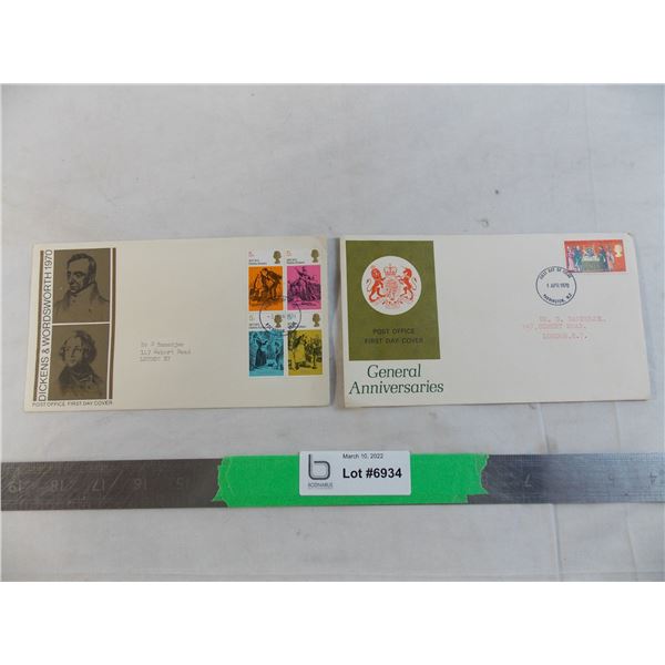 (2) First Day Issue Envelopes, unopened (post cards inside?)