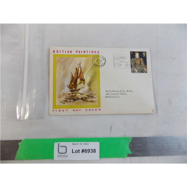 First Day Cover British Paintings envelope, sealed with docuemnt inside