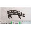 Image 1 : Heinold Hog markets porcelain sign - 4"x8"