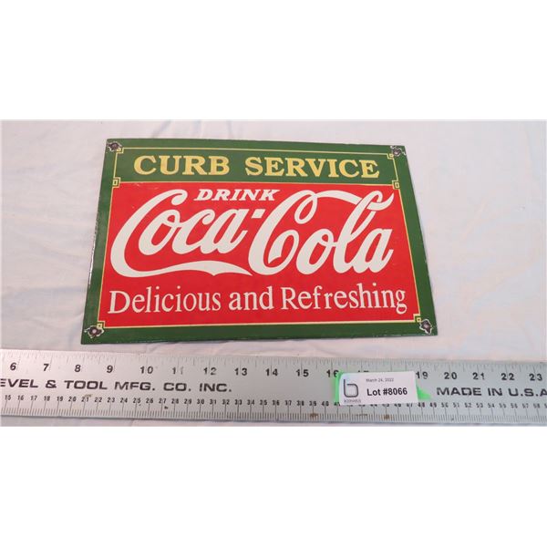 Coca Cola porcelain sign - 8"x12"