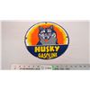 Image 1 : Husky gasoline porcelain sign - 11.75" diameter
