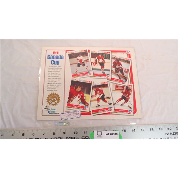 Canada Cup 1976 edition laminated promo sheet