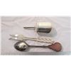 Image 3 : Mikimoto pearl island spoon + christopherson norway fork + england sugar scoop